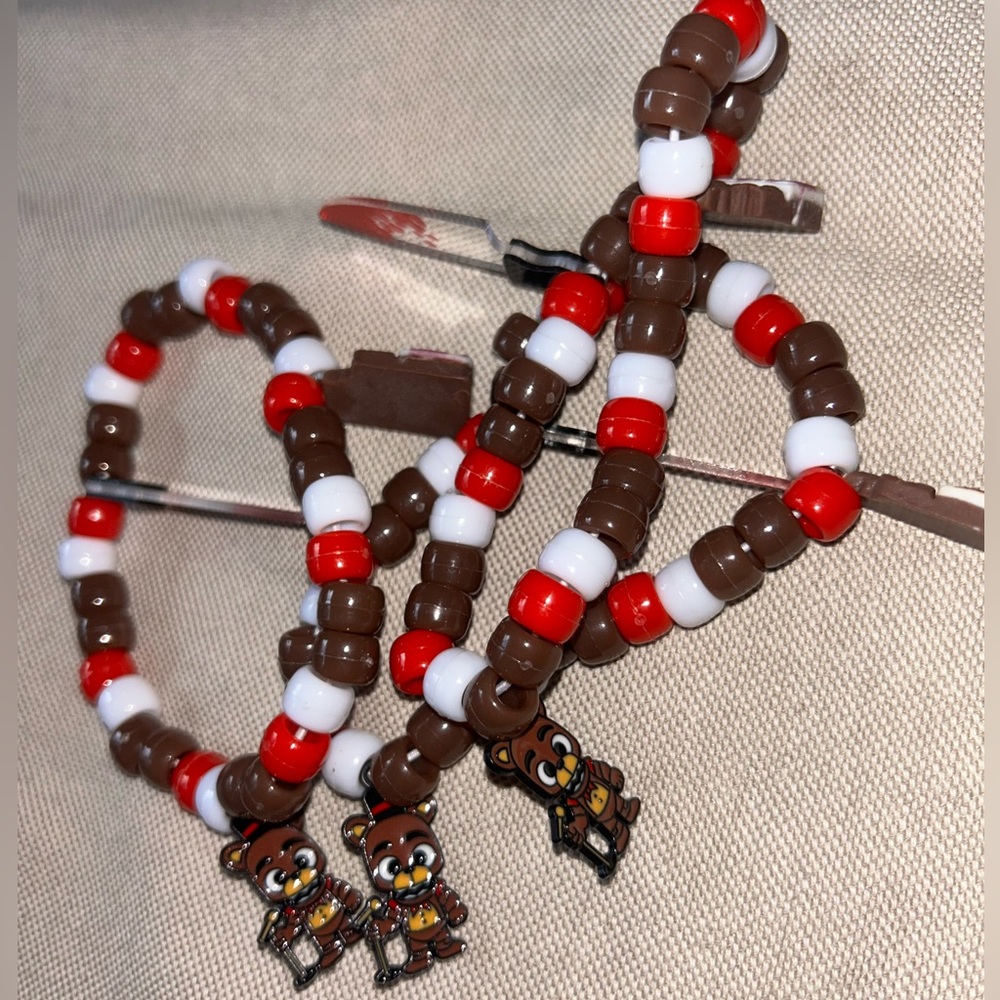 Five nights at Freddy’s beaded bracelet with charms